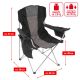 Składane krzesło kempingowe XL czarne/szare