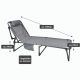 Składany leżak z poduszką, szary, wymiary: 189 x 63 x 34 cm.