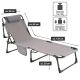 Składana leżanka, szara, poliester, wymiary: 182 x 60 x 30cm