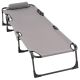 Składana leżanka, szara, poliester, wymiary: 182 x 60 x 30cm