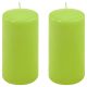 Zestaw świec słupkowych, 15 cm, Ø 7,5 cm, jasnozielony 2 szt