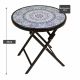 Stolik bistro ogrodowy, składany, Ø 45 cm, niebieski/wzory