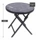 Stolik bistro ogrodowy, składany, Ø 45 cm, czarny marmur