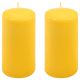 Zestaw świec słupkowych, 15 cm, Ø 7,5 cm, żółty, 2 sztuki.
