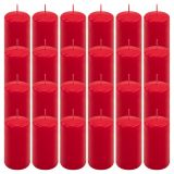 Zestaw świec filarowych, 10 cm, Ø 5 cm, czerwone, 24 szt.