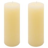 Zestaw świec rustykalnych, 20 cm, Ø 7,5 cm, kremowe, 2 szt.
