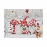 Obraz ścienny Zimowi Krasnoludki, LED, 30 x 40 cm