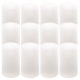 Zestaw świec rustykalnych, 11,5 cm, Ø 6,8 cm, biały, 12 szt.