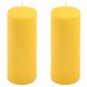 Zestaw świec słupkowych, 20 cm, Ø 7,5 cm, żółty, 2 sztuki.