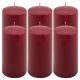 Zestaw świec słupkowych, 15 cm, Ø 7,5 cm, bordowy, 6 szt.