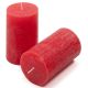 Zestaw świec rustykalnych, 11,5 cm, Ø 6,8 cm, czerwony, 12 s