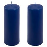 Zestaw świec słupkowych, 20 cm, Ø 7,5 cm, niebieski, 2 szt