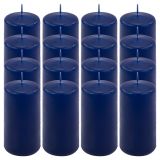 Zestaw świec filarowych, 10 cm, Ø 5 cm, niebieskie, 16 szt.