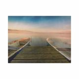 Obraz na ścianę "Molo z łódkami", LED z timerem, 30 x 40 cm