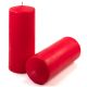 Zestaw słupkowych świec, 25 cm, Ø 10 cm, czerwony, 2 sztuki.