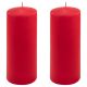 Zestaw słupkowych świec, 25 cm, Ø 10 cm, czerwony, 2 sztuki.