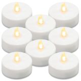 Zestaw świeczek na baterie, z timerem, białe, 8szt