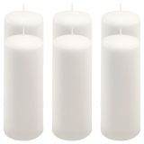 Zestaw świec słupkowych, 20 cm, Ø 7,5 cm, biały, 6 szt.