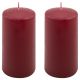 Zestaw świec słupkowych, 15 cm, Ø 7,5 cm, bordowy, 2 sztuki.