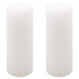 Zestaw świec rustykalnych, 20 cm, Ø 7,5 cm, biały, 2 szt.