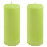 Zestaw słupkowych świec, 25 cm, Ø 10 cm, jasnozielony, 2 szt