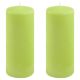 Zestaw słupkowych świec, 25 cm, Ø 10 cm, jasnozielony, 2 szt
