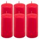 Zestaw świec filarowych, 11,5 cm, Ø 6 cm, czerwone, 6 szt.