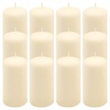 Zestaw świec filarowych, 11,5 cm, Ø 6 cm, kremowe, 12 szt.