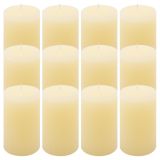 Zestaw świec rustykalnych, 11,5 cm, Ø 6,8 cm, kremowy, 12 sz