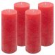 Zestaw świec rustykalnych, 20 cm, Ø 7,5 cm, czerwony, 4 szt.