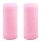 Zestaw świec słupkowych, 20 cm, Ø 7,5 cm, różowy, 2 szt
