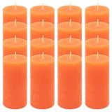 Zestaw świec rustykalnych, 10 cm, Ø 5 cm, pomarańczowe, 16 s