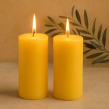Zestaw świec filarowych, 25 cm, Ø 10 cm, żółte, 2 szt.