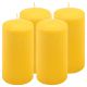 Zestaw świec słupkowych, 15 cm, Ø 7,5 cm, żółty, 4 sztuki.