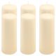 Zestaw świec słupkowych, 20 cm, Ø 7,5 cm, kremowy, 6 sztuk.