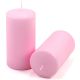 Zestaw świec słupkowych, 15 cm, Ø 7,5 cm, różowy, 4 sztuki.