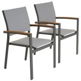 Zestaw metalowych krzeseł ogrodowych antracyt, 2 szt.