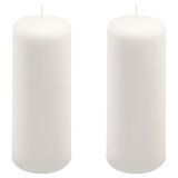 Zestaw świec słupkowych, 20 cm, Ø 7,5 cm, biały, 2 szt.