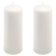 Zestaw świec słupkowych, 20 cm, Ø 7,5 cm, biały, 2 szt.