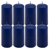 Zestaw świec filarowych, 10 cm, Ø 5 cm, niebieskie, 8 szt.