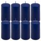 Zestaw świec filarowych, 10 cm, Ø 5 cm, niebieskie, 8 szt.