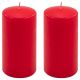 Zestaw świec słupkowych, 15 cm, Ø 7,5 cm, czerwony, 2 sztuki