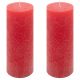 Zestaw świec rustykalnych, 20 cm, Ø 7,5 cm, czerwony, 2 szt.