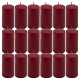 Zestaw świec słupkowych, 11,5 cm, Ø 6 cm, bordowe 18szt