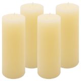 Zestaw świec rustykalnych, 20 cm, Ø 7,5 cm, kremowe, 4 szt.