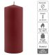 Zestaw świec filarowych, 25 cm, Ø 10 cm, bordowe, 4 szt.