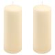 Zestaw świec słupkowych, 20 cm, Ø 7,5 cm, kremowy, 2 sztuki.