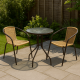 Zestaw ogrodowy, polirattan, 2 krzesła + stół szklany