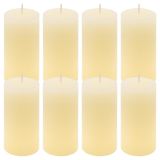 Zestaw świec rustykalnych, 10 cm, Ø 5 cm, kremowy, 8 szt.
