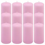 Zestaw świec słupkowych, 11,5 cm, Ø 6 cm, różowy, 12 sztuk.